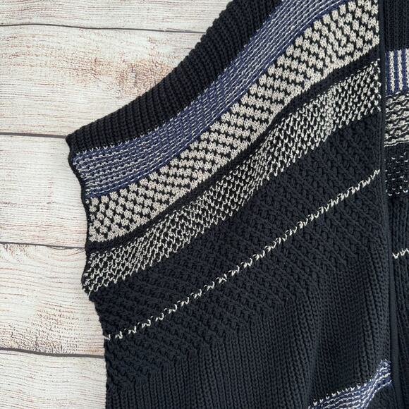 Joie Open Front Multi Knit Sleeveless Cardigan Shawl Women's XXS/S Black/Blue - Picture 6 of 11